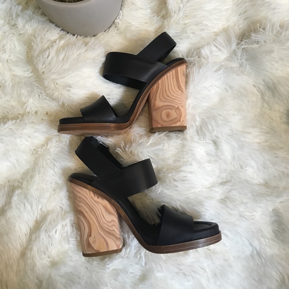 New! Vince “Haley” leather platform in black